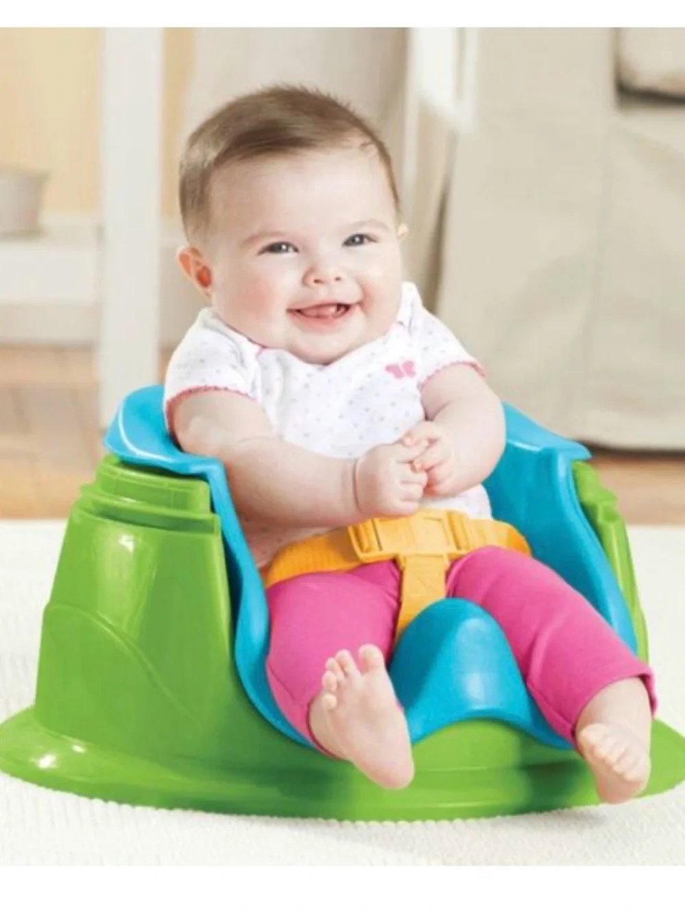 Purple & Teal Baby Activity spinning Seat with Hanging Jungle Toys